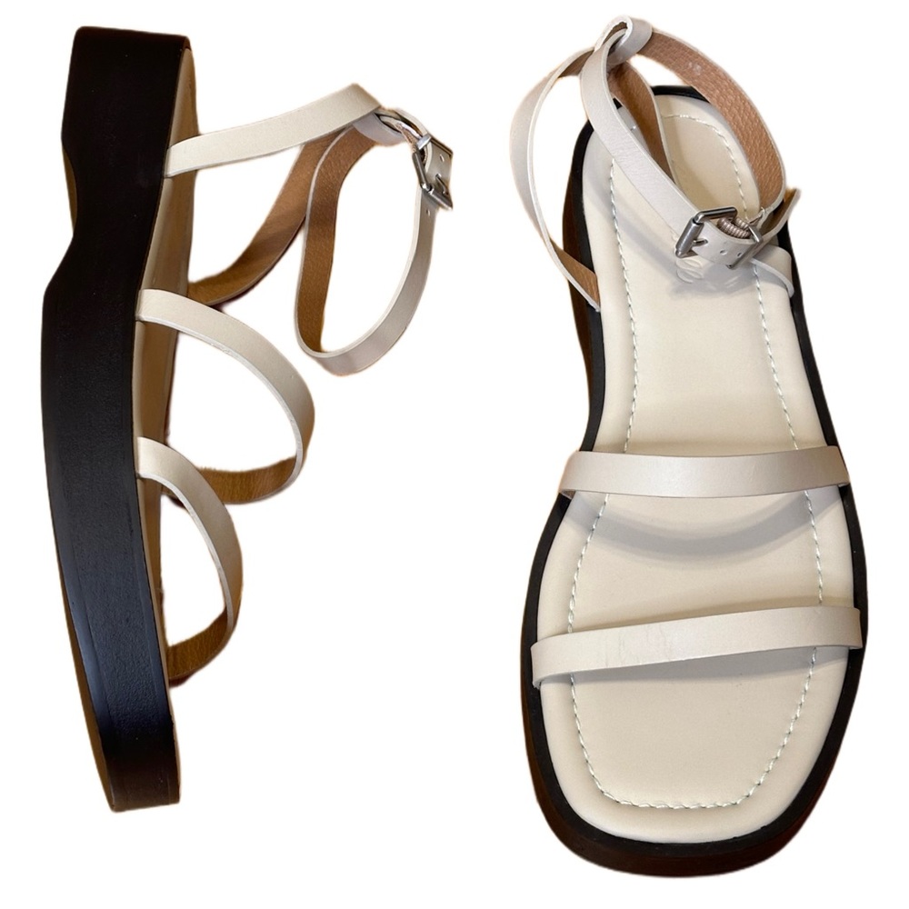 Madewell Cream and Tan Sandals